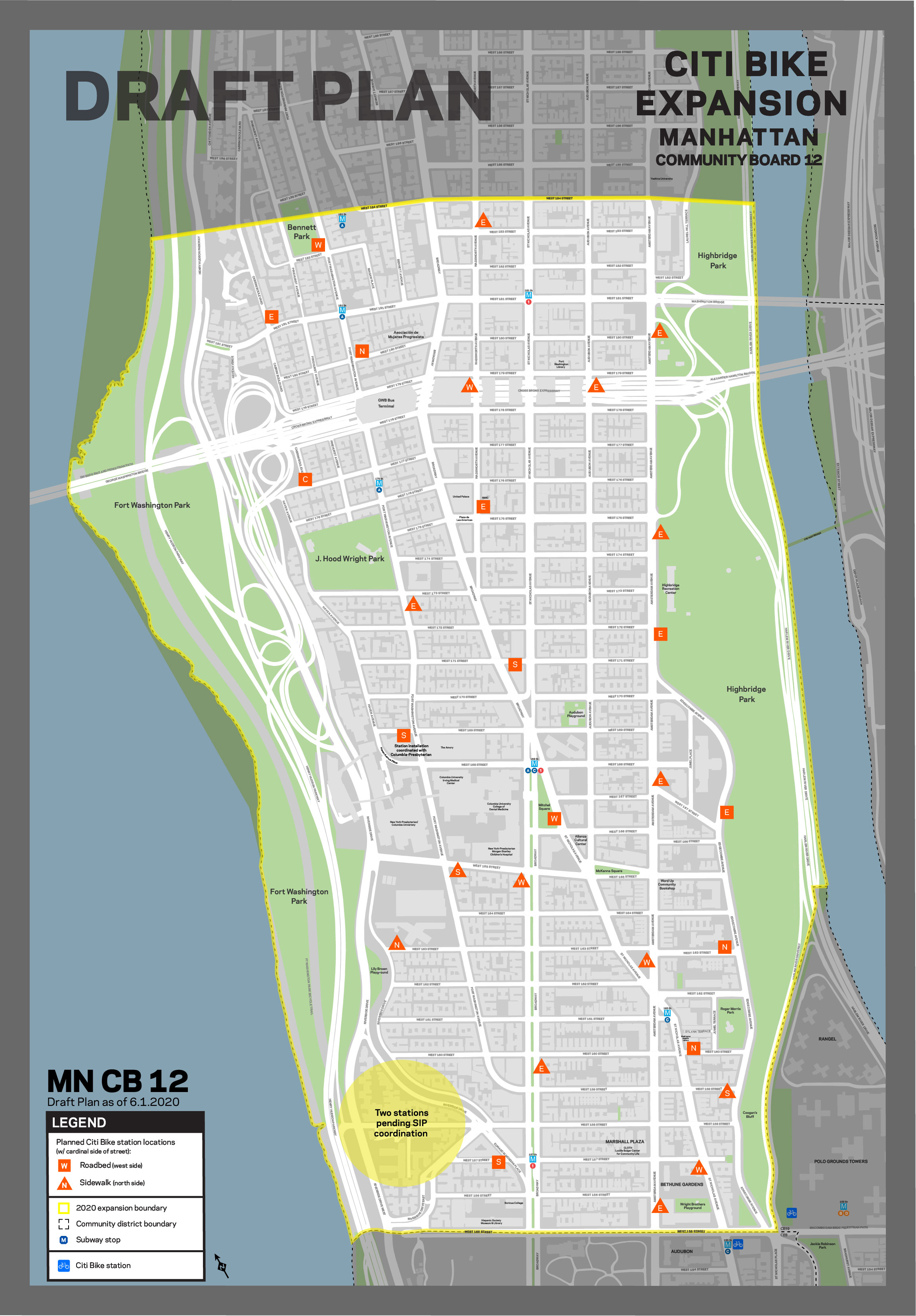 Draft Plan for Manhattan Community Board 12 now available! Bike Share